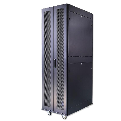 Шкаф серверный телекоммуникационный напольный ND-SC-47U80/120-BK 19дюйм для распред. и серверн. оборудования 47U 800х1200мм передн. и задн. двойн. перфорир. двери ручки с замком черн. (RAL 9004) Cabeus 11123c