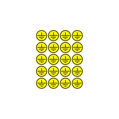 Наклейка знак электробезопасности "Заземление" d20мм (20шт на листе) Rexant 56-0010