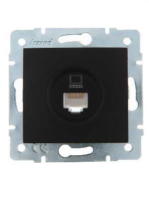 Механизм розетки компьютерн. 1-м СП KARINA RJ45 черн. бархат LEZARD 707-4288-139