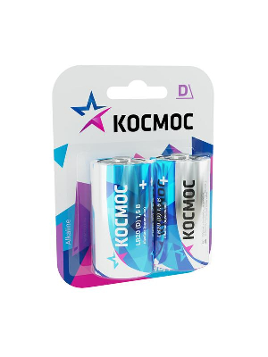 Элемент питания алкалиновый LR LR20 Максимум BP2 (блист.2шт) Космос KOCLR20MAX2BL
