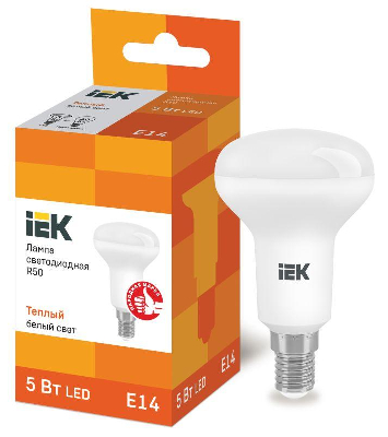 Лампа светодиодная ECO R50 5Вт 3000К тепл. бел. E14 450лм 230-240В ИЭК LLE-R50-5-230-30-E14