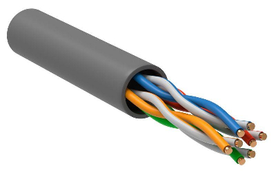Кабель витая пара U/UTP 5E 4х2х24AWG LSZH сер. (уп.305м) РФ/Т ITK LC1-C5E04-121-T-R