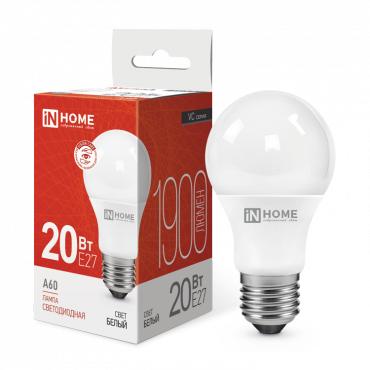 Лампа светодиодная LED-A65-VC 20Вт 230В E27 4000К 1800Лм IN HOME 4690612020303