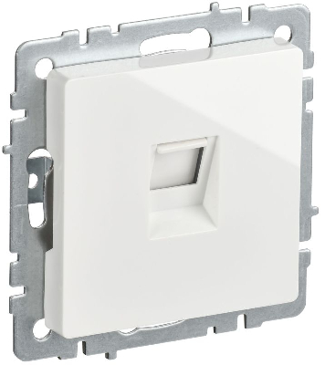 Розетка компьютерная Brite RJ45 кат.5E РК10-БрБ механизм бел. IEK BR-K10-1-K01-PRO