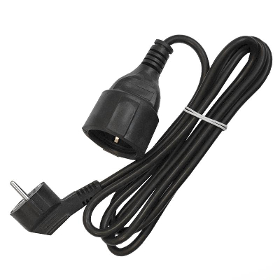 Удлинитель-шнур 1х2м с заземл. 16А IP20 ПВС 3х1 черн. DOMTOK 2341