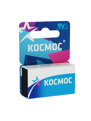 Элемент питания солевой "крона" S 6F22 (блист.1шт) Космос KOC6F221BL