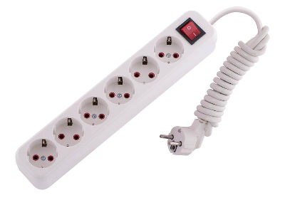 Удлинитель 6х2м с заземл. 16А IP20 с выкл. Lezard 720-0602-602