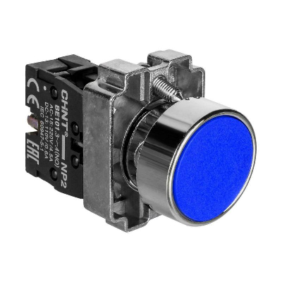 Кнопка управления NP2-BA61 без подсветки син. 1НО IP40 CHINT 574845