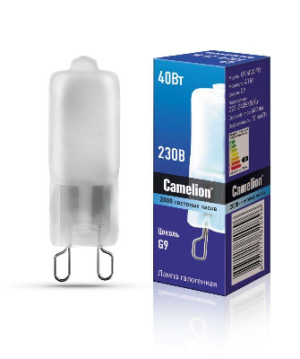 Лампа галогенная 40Вт капсула G9 2850К 240В мат. Camelion 5556