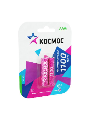 Аккумулятор R03 NI-MH 1100мА.ч (блист.2шт) Космос KOCR03NIMH(1100MAH)