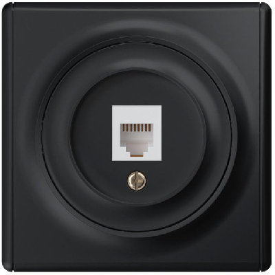 Розетка компьютерная 1-м СП Florence RJ45 кат.5E механизм черн. 1E20701303 OneKeyElectro 2172816