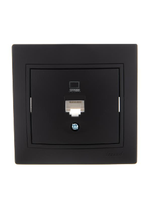 Розетка компьютерная 1-м СП Мира RJ45 черн.бархат LEZARD 701-4242-139